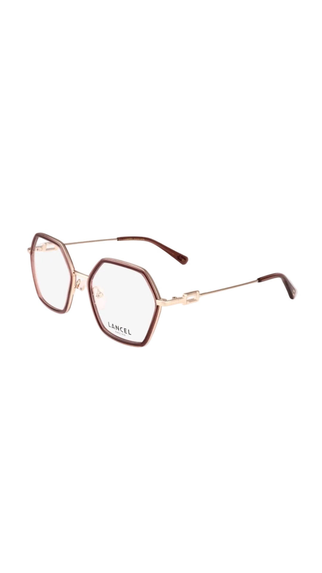 LANCEL – LA90092 | Lunettes de vue femme combiné bordeaux et doré