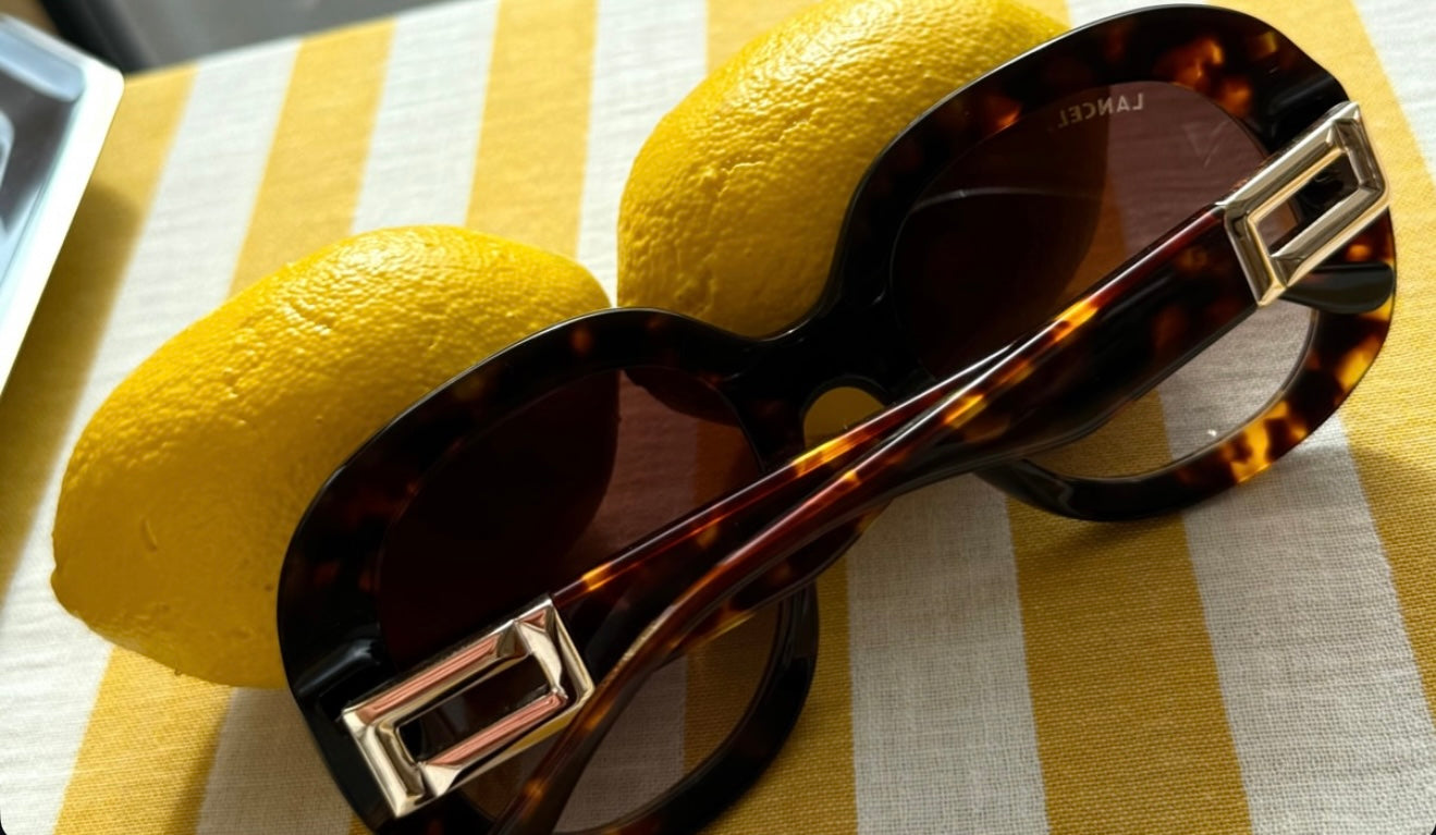 LANCEL LA91049 – Lunettes de soleil femme écaille & verres brun dégradé