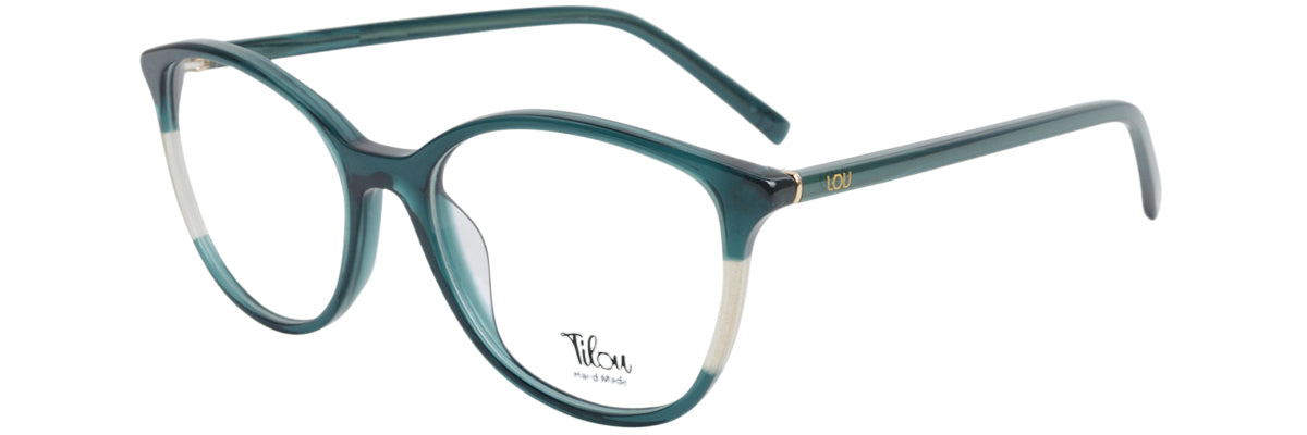 Lou – KA11 | Lunettes de vue enfant vert et blanc pailleté