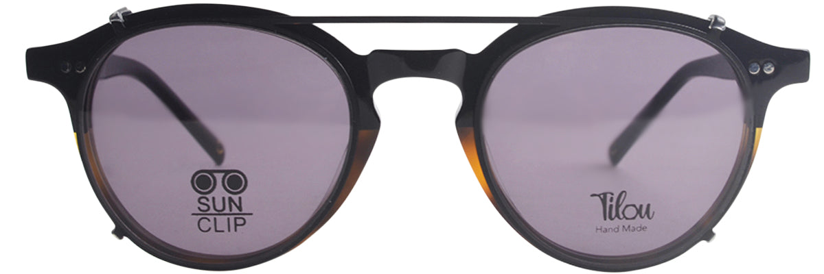 Lou – KA6 | Lunettes de vue enfant cristal gris avec clip solaire