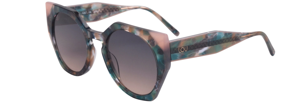LOU LS45 – Lunettes de soleil femme écaille/corail + verres brun dégradé