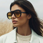 BALI lorna – Lunettes de soleil femme acétate noir verres orange dégradé