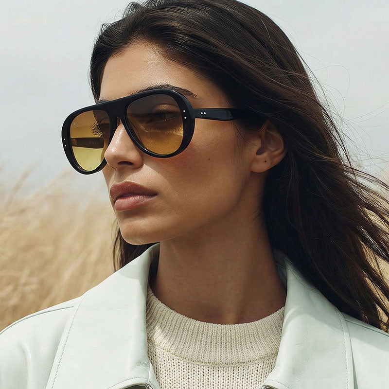 BALI lorna – Lunettes de soleil femme acétate noir verres orange dégradé