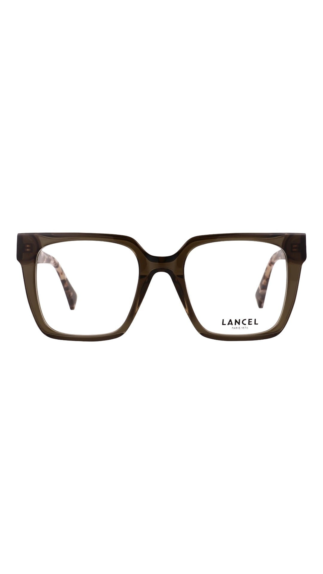 LANCEL – EMELINE | Lunettes de vue femme acétate cristal kaki et écaille