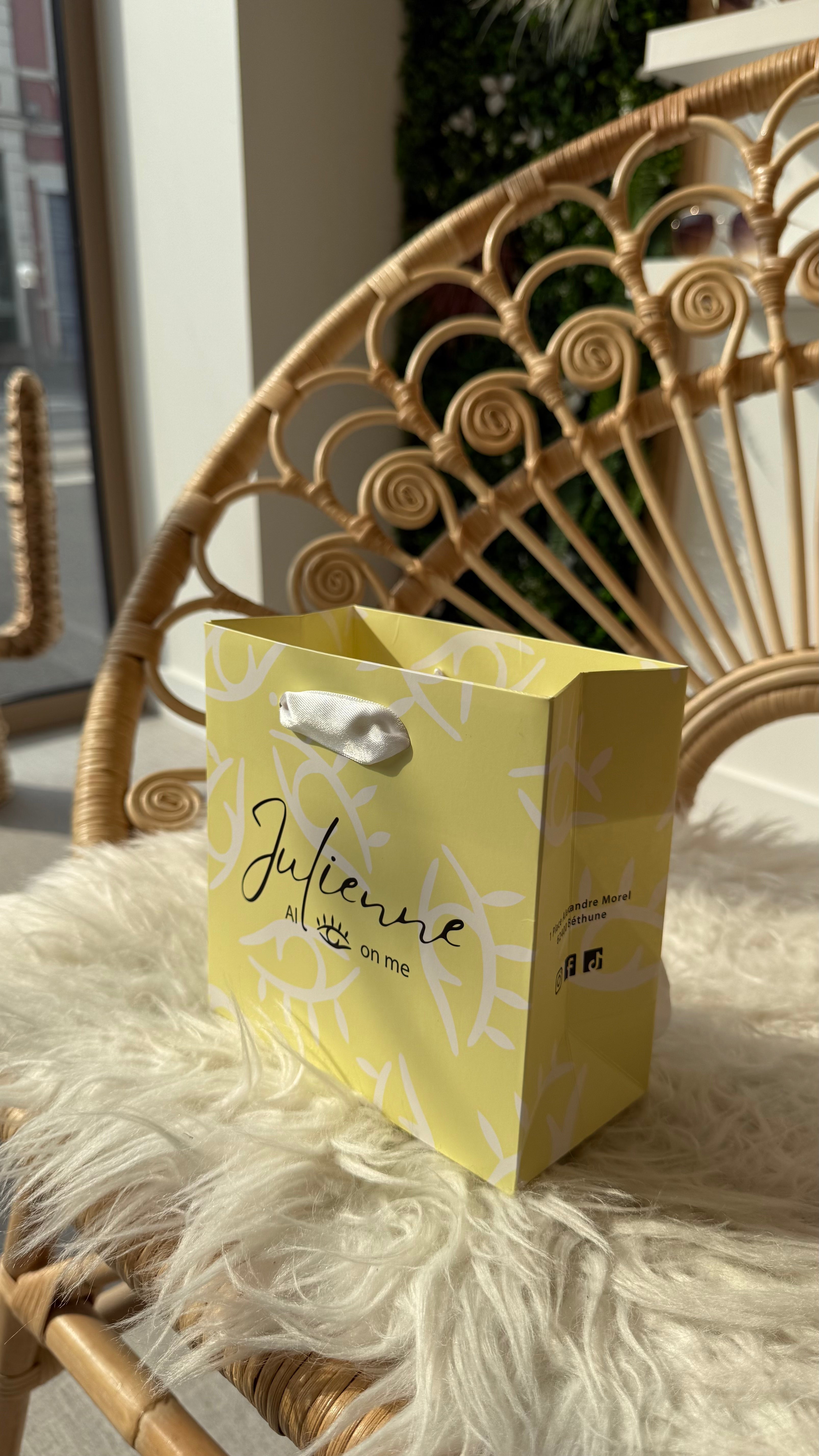 JULIENNE – Sac Jaune & Gris | Accessoire lunettes élégant