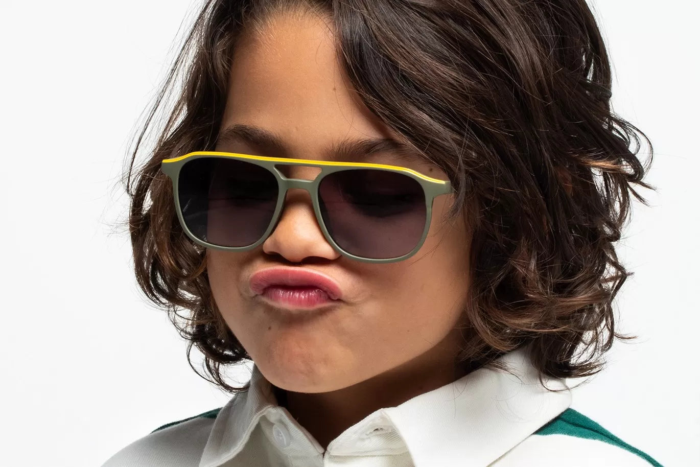 IKALY SK679 – Lunettes de soleil enfant acétate kaki/jaune mat