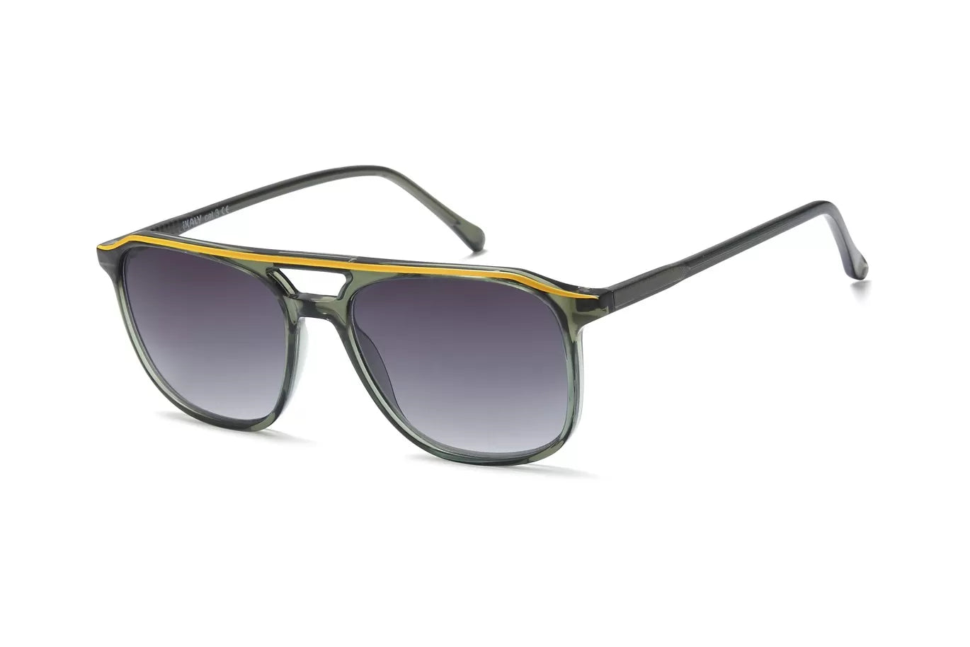 IKALY SP4272 – Lunettes soleil homme kaki/jaune à verres bruns