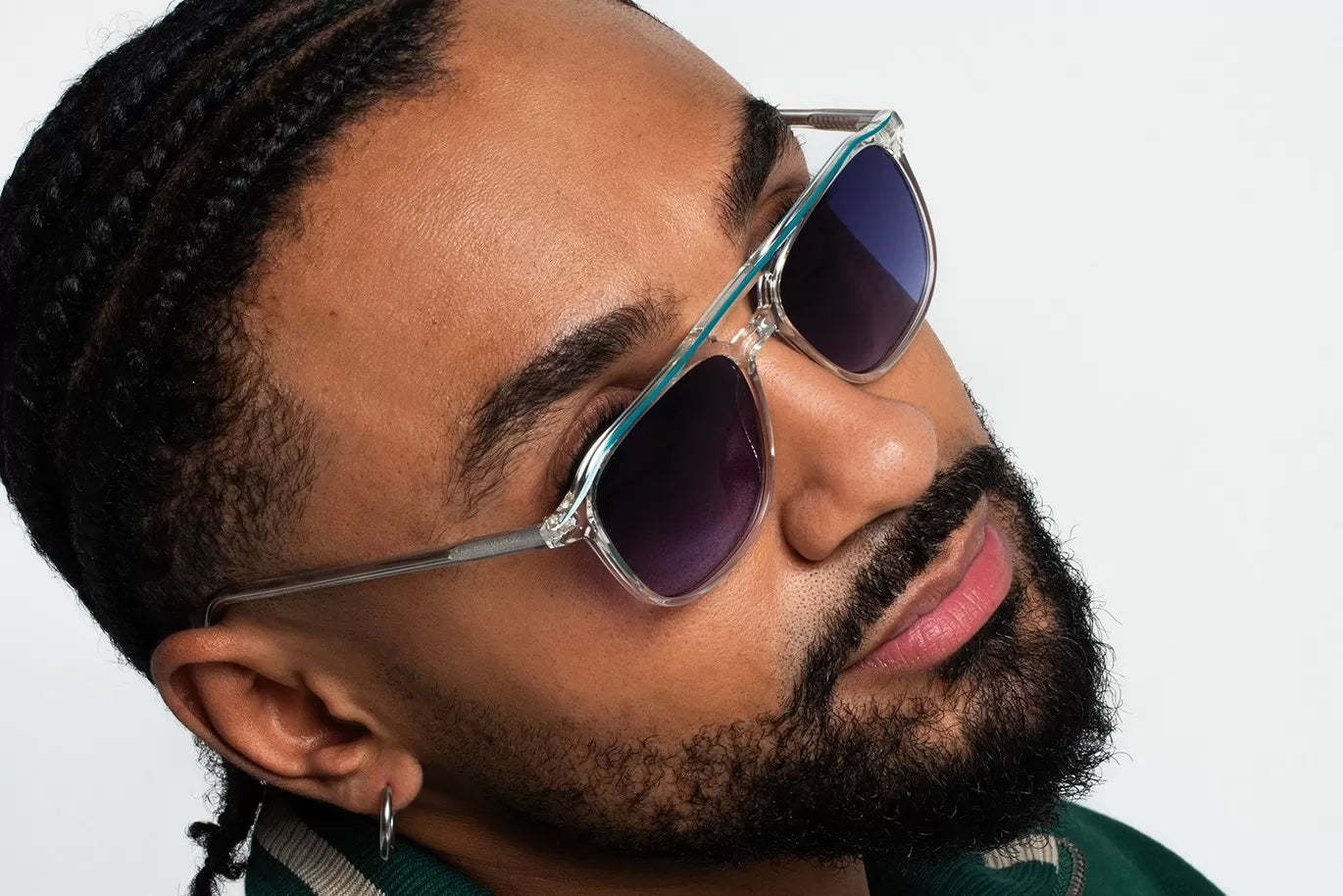 IKALY SP4272 – Lunettes de soleil homme cristal & bleu avec verres bleus