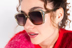 IKALY SP4273 – Lunettes de soleil femme acétate cristal kaki & verres brun