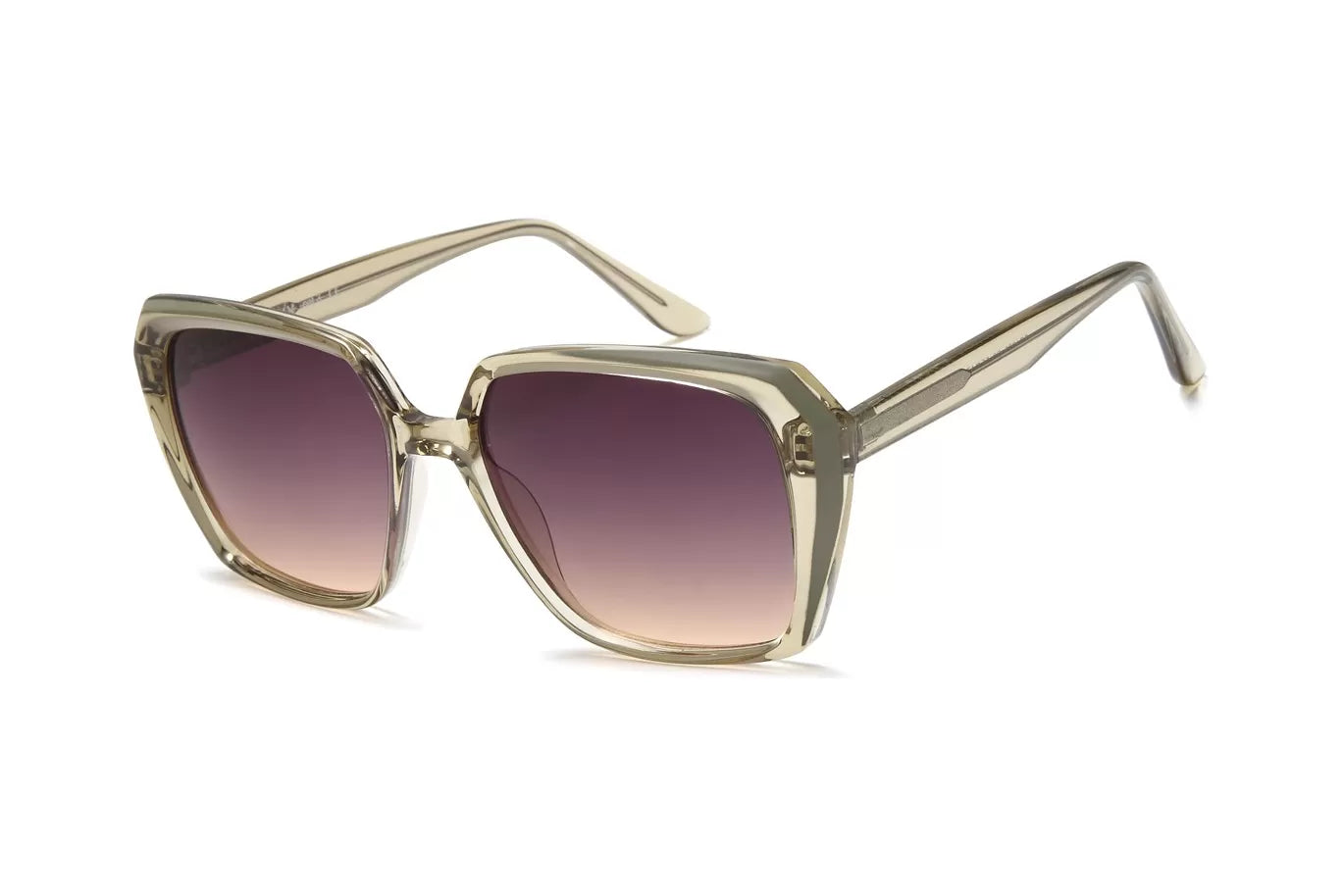 IKALY SP4273 – Lunettes de soleil femme acétate cristal kaki & verres brun