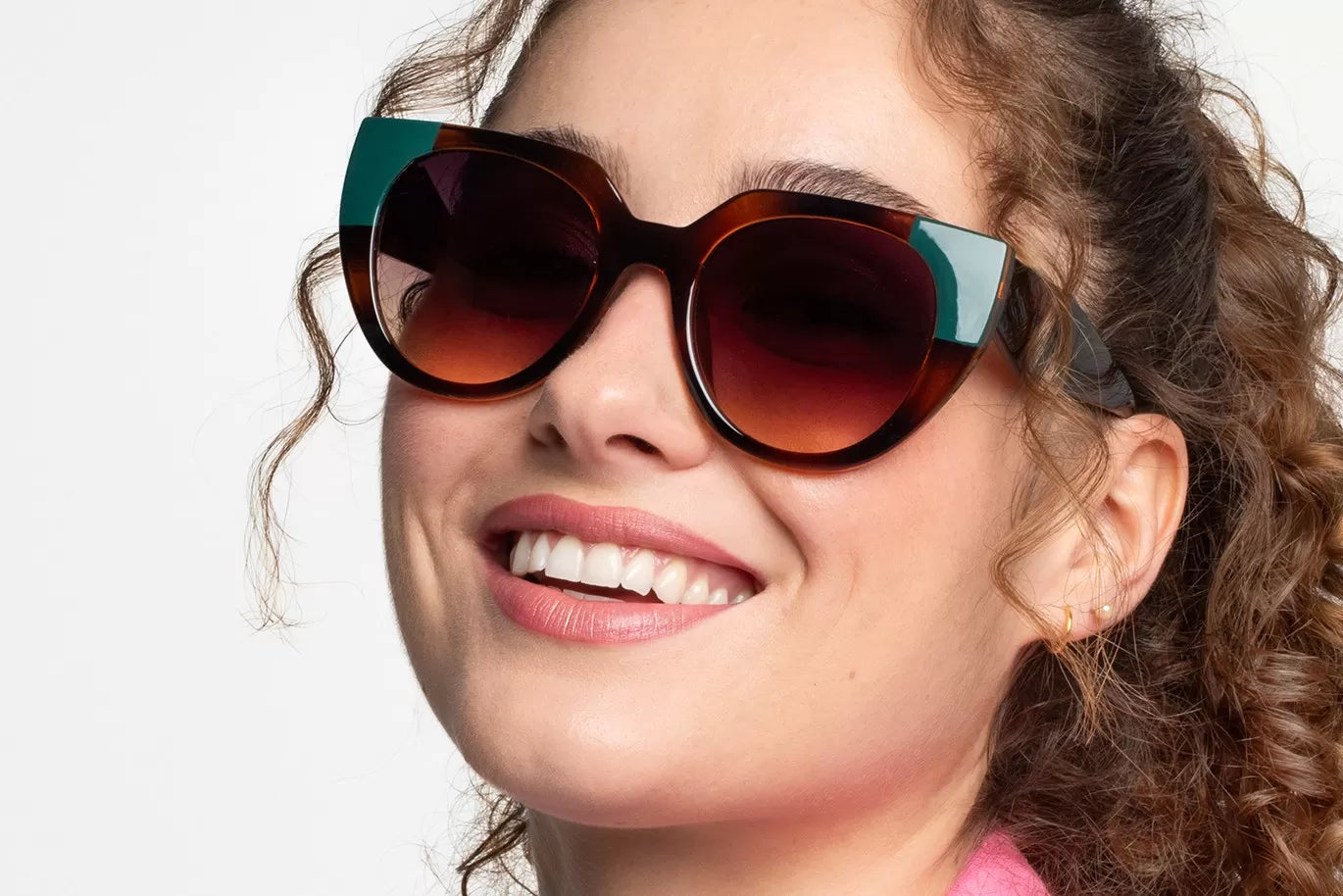 IKALY SP4276 – Lunettes de soleil femme acétate écaille/bleu & verres bruns