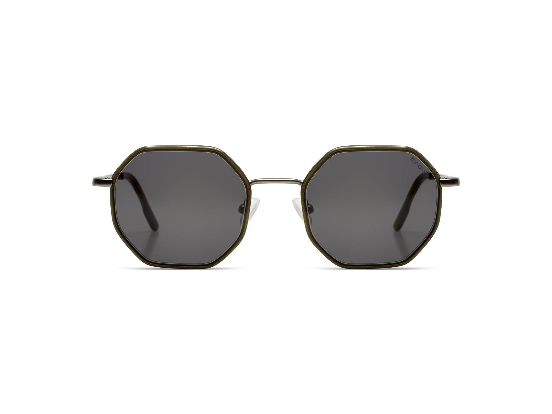 KOMONO The Baker – Lunettes de soleil homme kaki & argent
