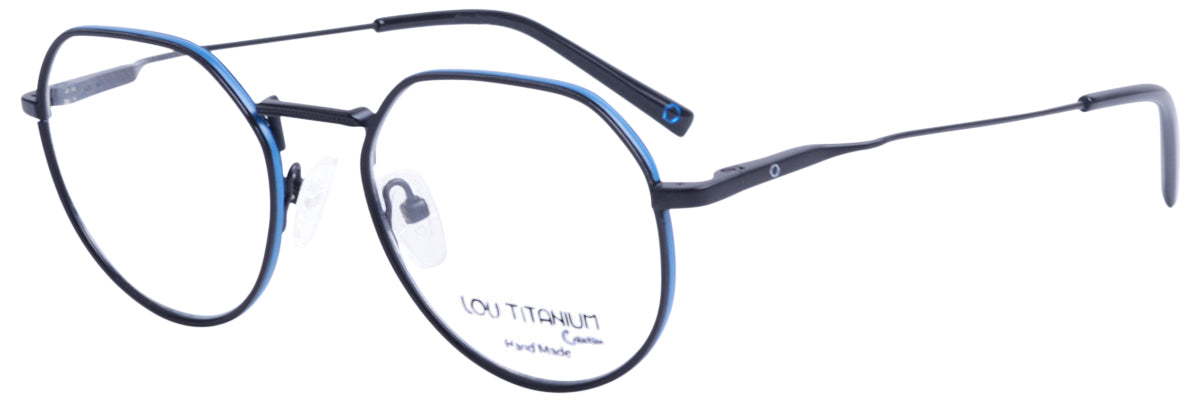 Lou – TM32 | Lunettes de vue homme titane noir liseré bleu
