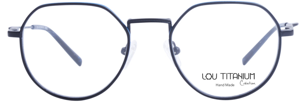 Lou – TM32 | Lunettes de vue homme titane noir liseré bleu