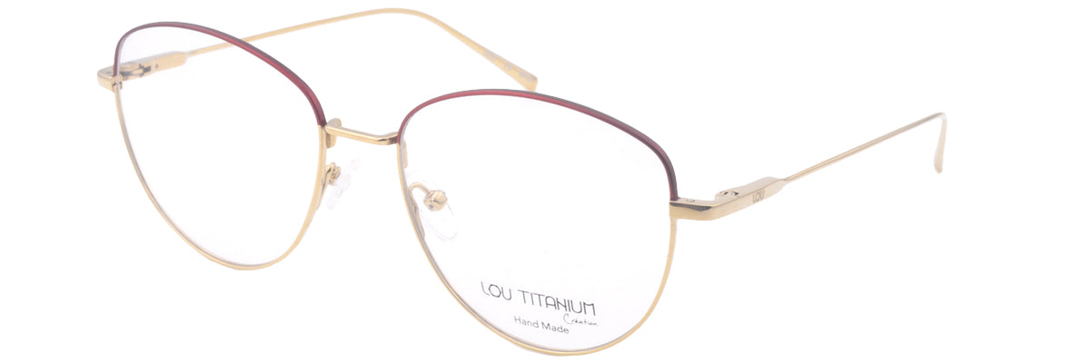 Lou – TW18 | Lunettes de vue femme en titane or et rouge