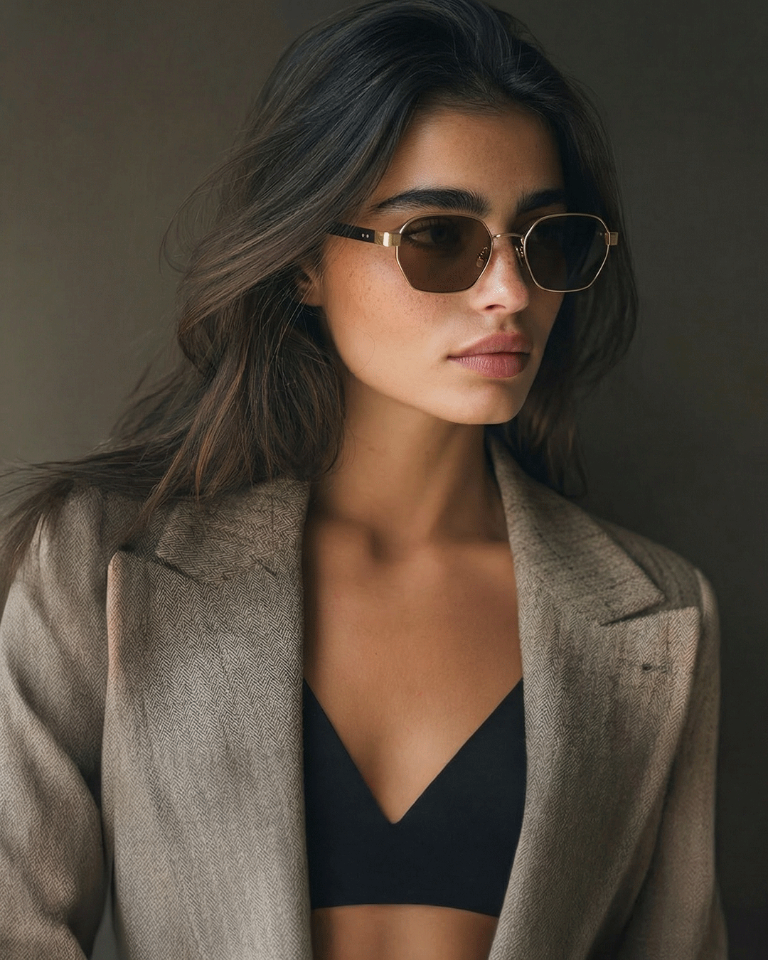 BALI storm – Lunettes de soleil mixte métal doré verres marron