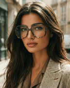 Bali – Queen | Lunettes de vue femme cristal vert et écaille en acétate