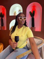 LA HONEYCOMB – Lunettes de soleil crème | JULIENNE
