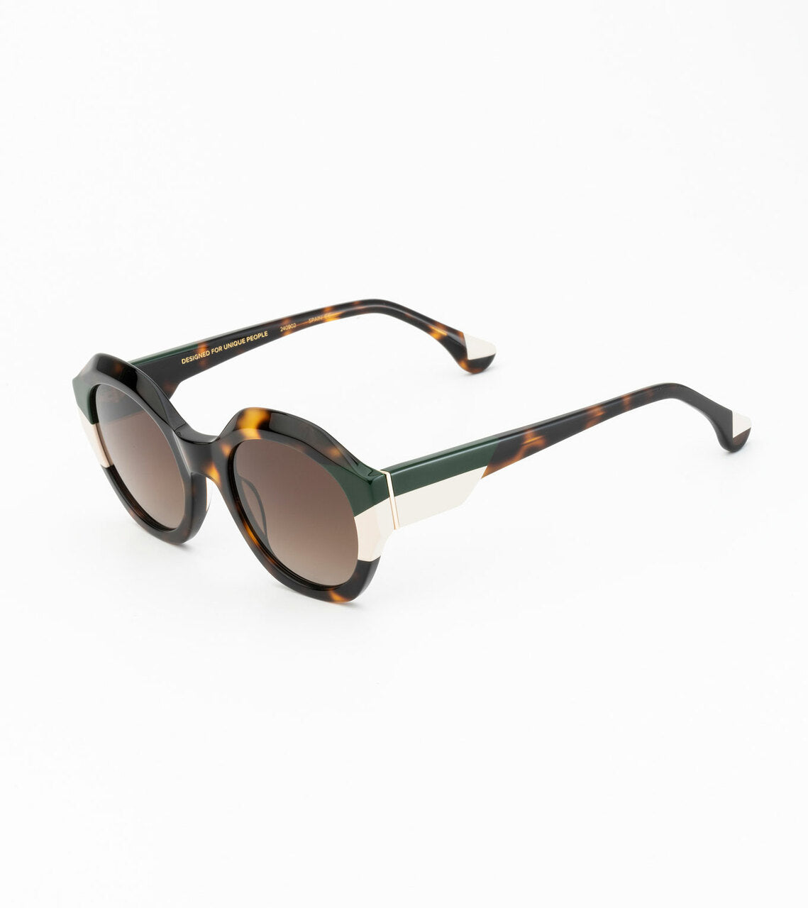 WOODYS Valeria – Lunettes de soleil femme écaille, vert & crème