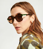 WOODYS Valeria – Lunettes de soleil femme écaille, vert & crème